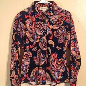 Savanna Jane, S, Vibrant Paisley Corduroy Button Down Shirt